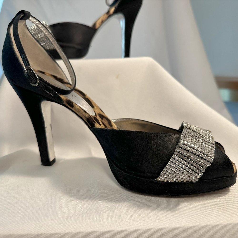 Dolce & Gabbana heels with ankle strap, and rhinestones in a bow